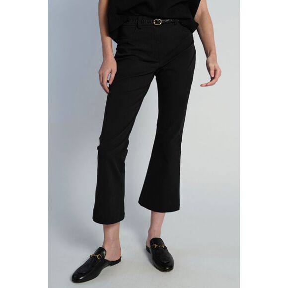 SAINTART Preston Stretch Flare Crop Pant Black‎ NWOT Sz 6 - Picture 1 of 7